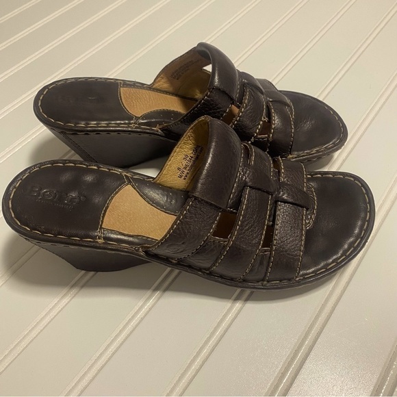 Y2K Born Clog Chunky Leather Sandals Dark Brown Great Condition Size 8/39 - Picture 4 of 6